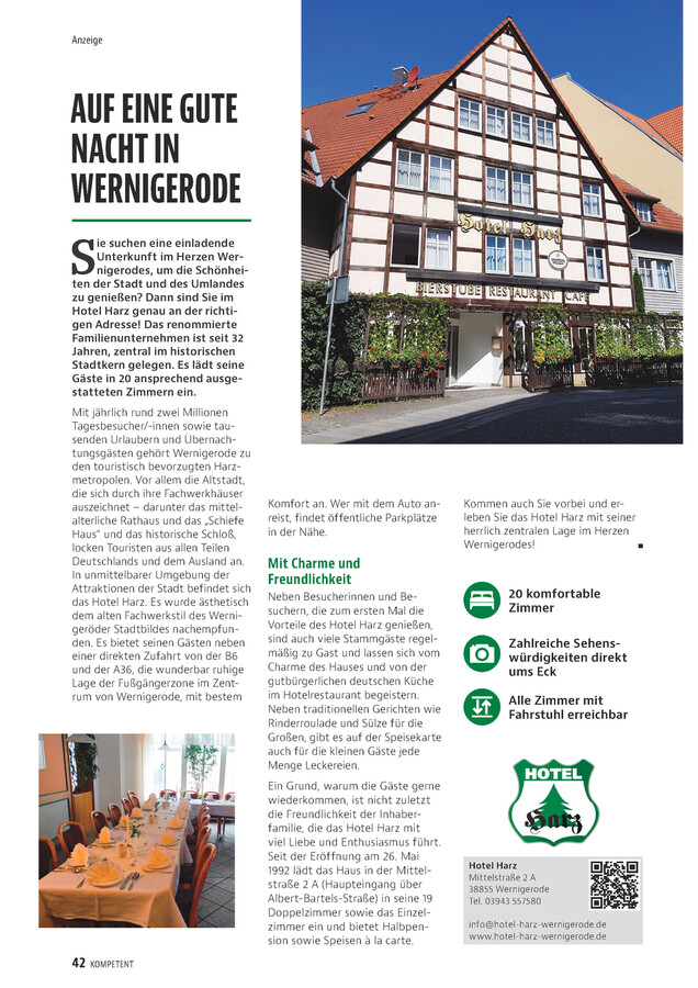 Hotel Harz Wernigerode
Betreibergesellschaft bR Rothschuh